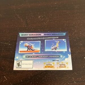 Shiny Miraidon Koraidon Code GameStop Pokemon Promo NM Not Scratched Expired